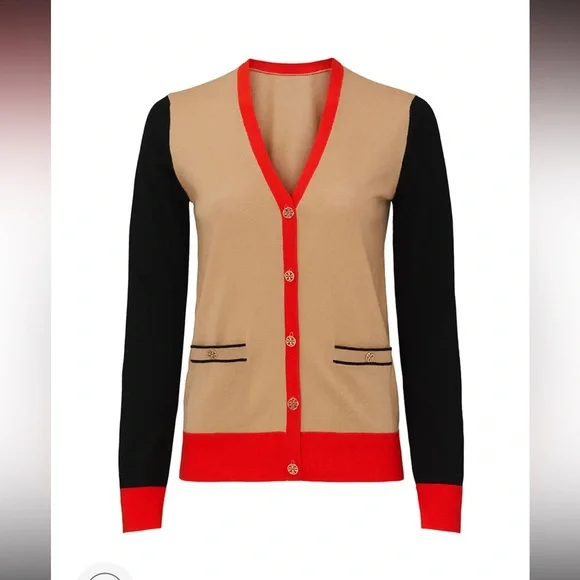Tory Burch Madeline Colorblock Cardigan (size S) - Picture 4 of 15
